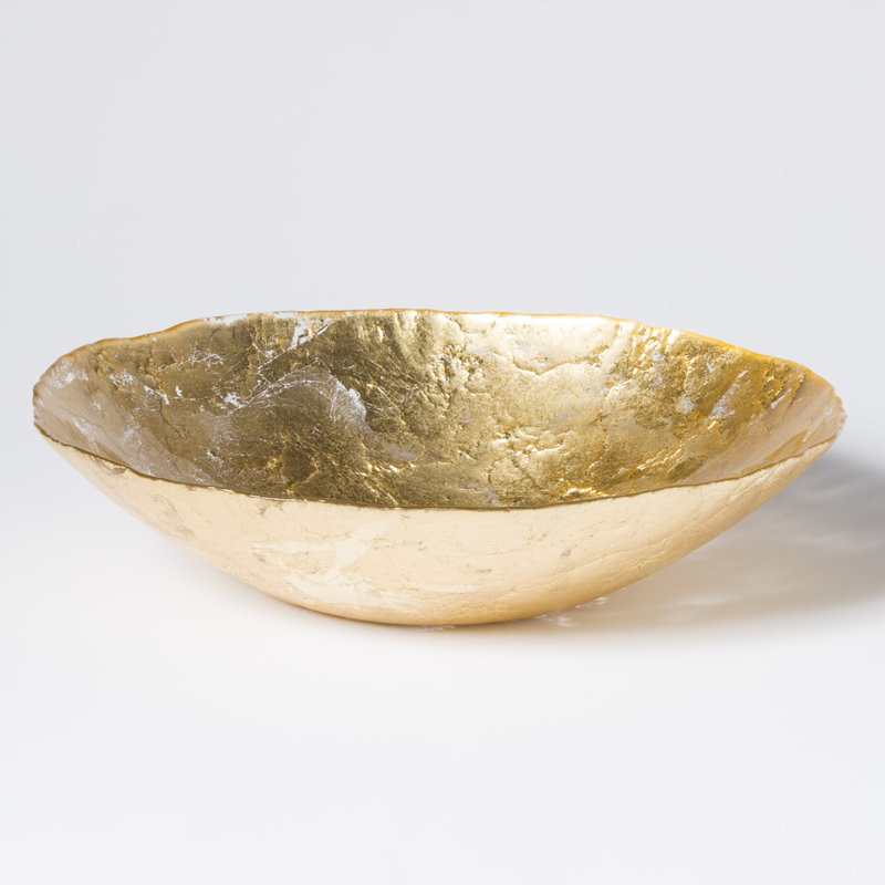 VIETRI Moon Glass Decorative Bowl in Gold & Reviews Perigold